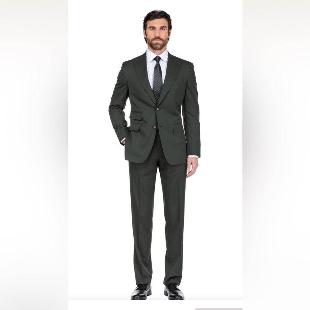 English Laundry solid dark green suit jacket and pant 42R